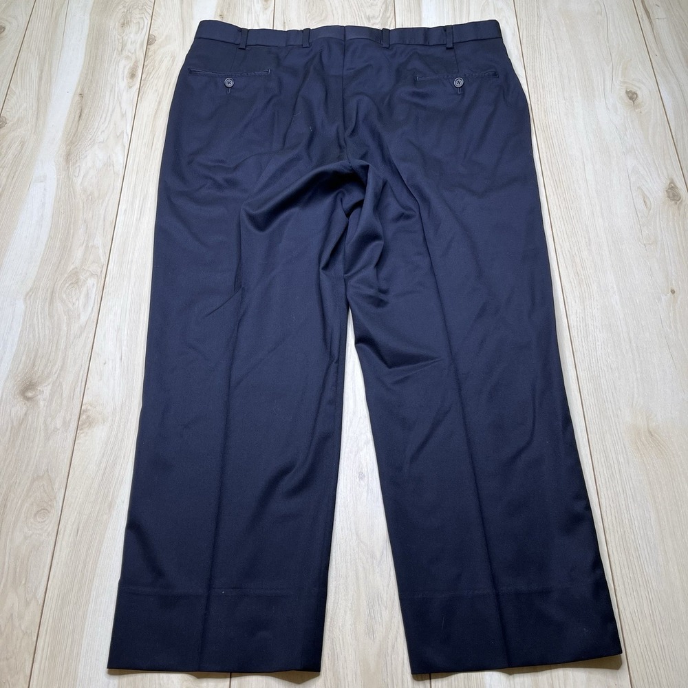 Brooks Brothers 1818 Madison Fit Pants Men Size 40x26 Blue Wool Pants - Picture 2 of 15
